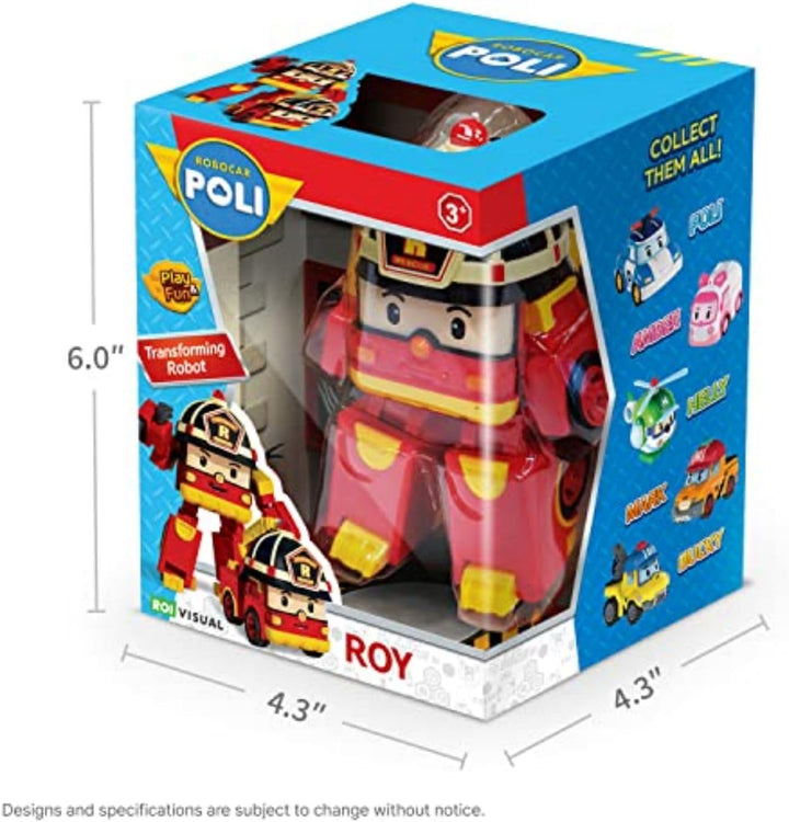 4" Transforming Robot - Fire Truck Roy, Stem-Inspired Rescue Robot Figure | Role Play Toy Gift for Toddlers & Preschool Kids Ages 1 2 3 4 5 6