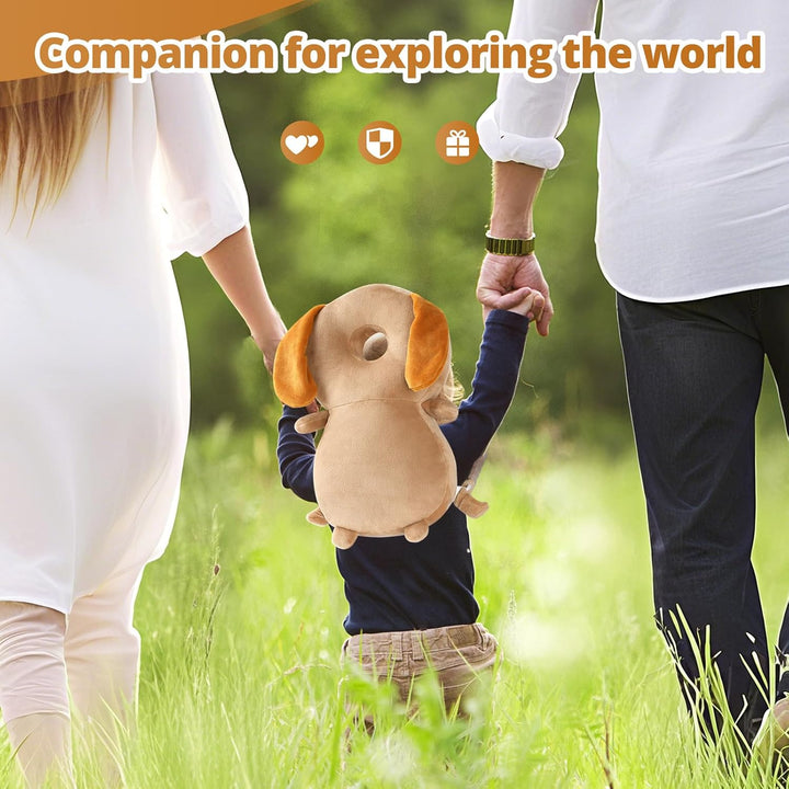 Baby Head Protector Backpack – Lightweight Adjustable Head Protection Pillow for Toddlers – Prevent Injuries While Crawling and Walking – Soft Breathable Design with Secure Fit (Puppy)