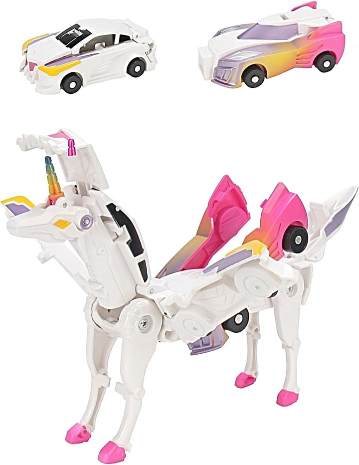 The Ultimate Unicorn Car Toy！Two Children'S Car Robots Collide with Magnetic Transformation to Make the Mysterious Game of Unicorn Robots！Best Gift for Your Child'S Birthday！