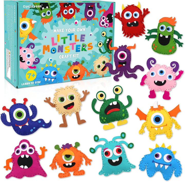 Puppy Craft Kit Kids DIY Crafting and Sewing Set Dog Stuffed Animal Felt Plushie for Girls and Boys Educational Beginners Sewing Set Sewing Kits for Kids Age 8 9 10 11 12