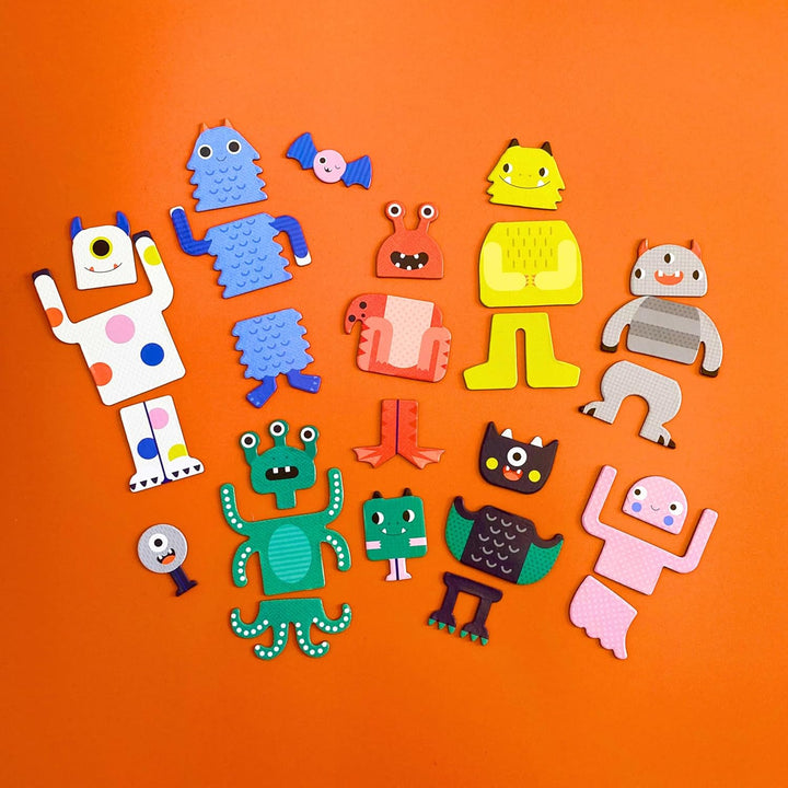 Magnetic Play Set, Monsters – Mix & Match Magnetic Game Board, Ideal for Ages 3+ – Includes 2 Magnetic Scenes and over 25 Magnet Pieces, Ideal Travel Activity for Kids