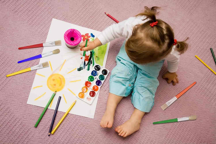 Large Chubby Paint Brushes round and Flat Preschool Paint Brushes for Washable Paint Acrylic Paint for Toddler , 10Pcs
