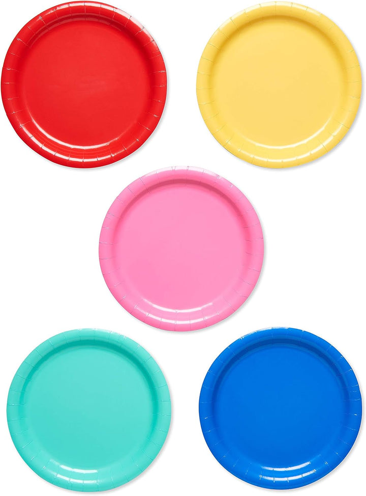 50-Count 9 In. X 9 In. Rainbow Paper Dinner Plates