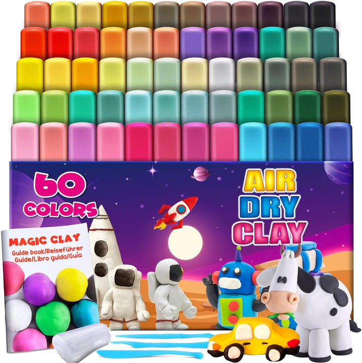 Magic Clay - Air Dry Clay 24 Colors, Modeling Clay for Kids with Tools, Toys Gifts for Age 3 4 5 6 7 8+ Years Old Boys Girls Kids