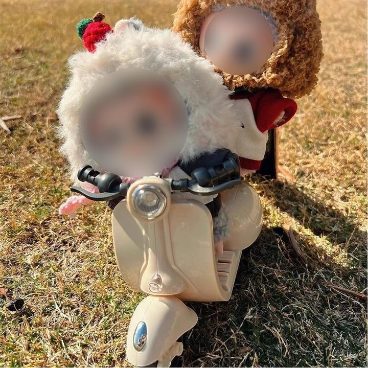 Scooter for Labubu, Scooter Toy with Light and Music, Interactive Rotating Toy Decor Desktop Ornaments(Blue)