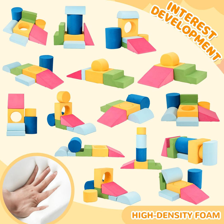 Toddler Climbing Toys Indoor, 7-Piece Colourful Foam Climbing Blocks, Soft Play Climbing for Toddlers, Modular Crawling & Sliding Play Set for Toddlers 1-3 Years Old