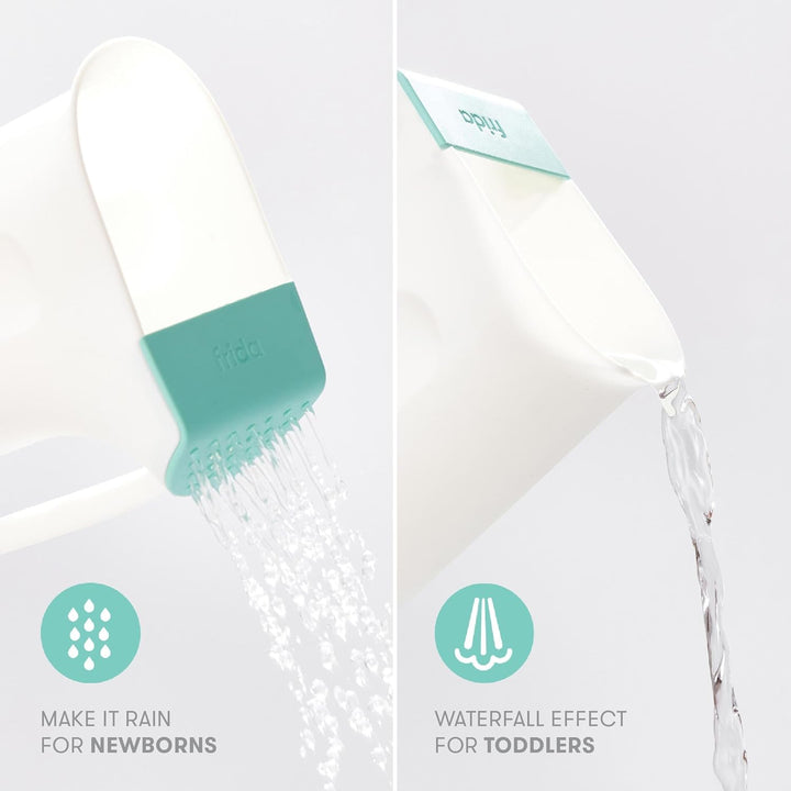 Control the Flow Bath Rinse Cup, Tear Free Rinser to Wash Hair and Body with Easy Grip Handle and Removable Rain Shower, Made in USA