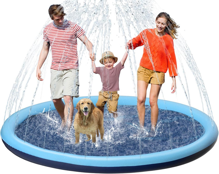 Kids Dog Splash Pad Sprinkler -  Non Slip Dog Sprinkler Pad Splash Pool Puppy Dogs Pool Summer Outdoor Water Toys Backyard Durable Splash Pad for Toddlers Kids Small Medium Large Dogs Pet