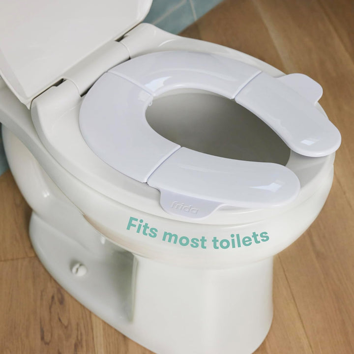 Fold-And-Go Portable Potty Seat for Toilet, Foldable Travel Potty Seat for Toddler, Fits round & Oval Toilets, Non-Slip Base, Handles, Includes Free Travel Bag