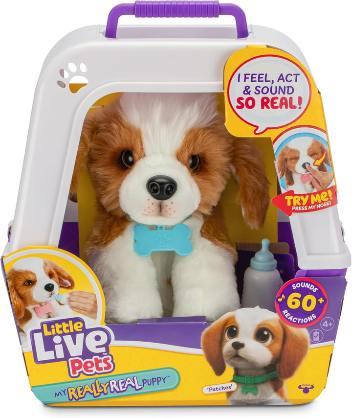 My Really Real Puppy Patches the Beagle, Interactive Realistic Toy Dog with 60+ Sounds and 2-In-1 Bed, Lifelike Puppy for Ages 5+