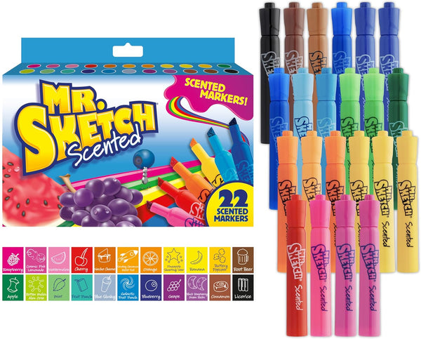 Scented Markers, Chisel Tip Marker, Assorted Colors, 22 Count
