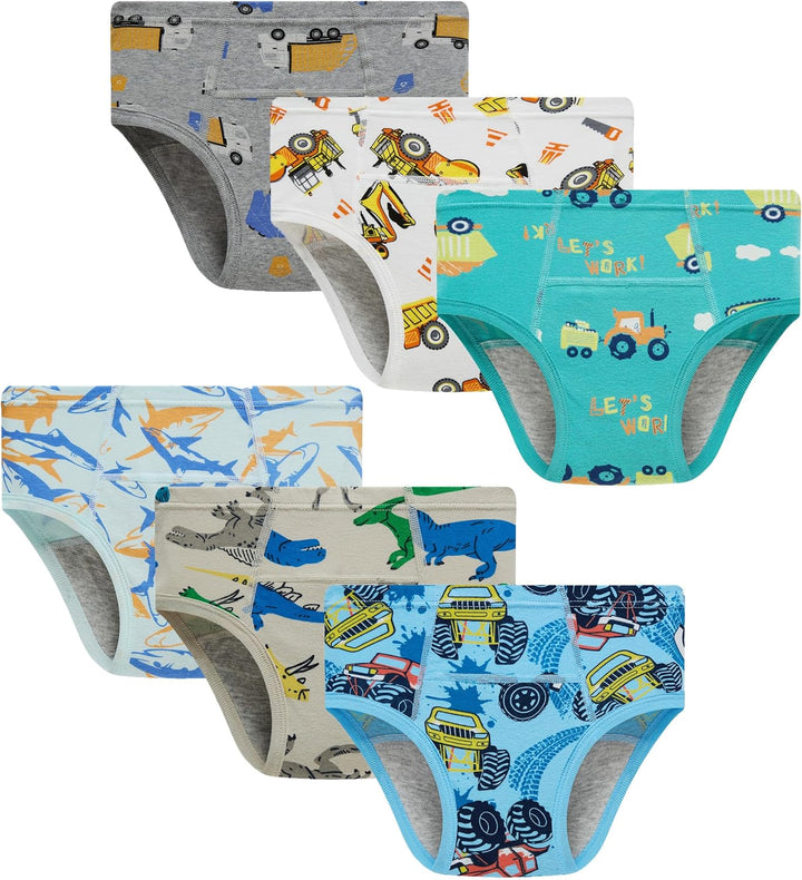 Boys Training Toddler Underwear Truck Potty Briefs for Boys Pack of 6