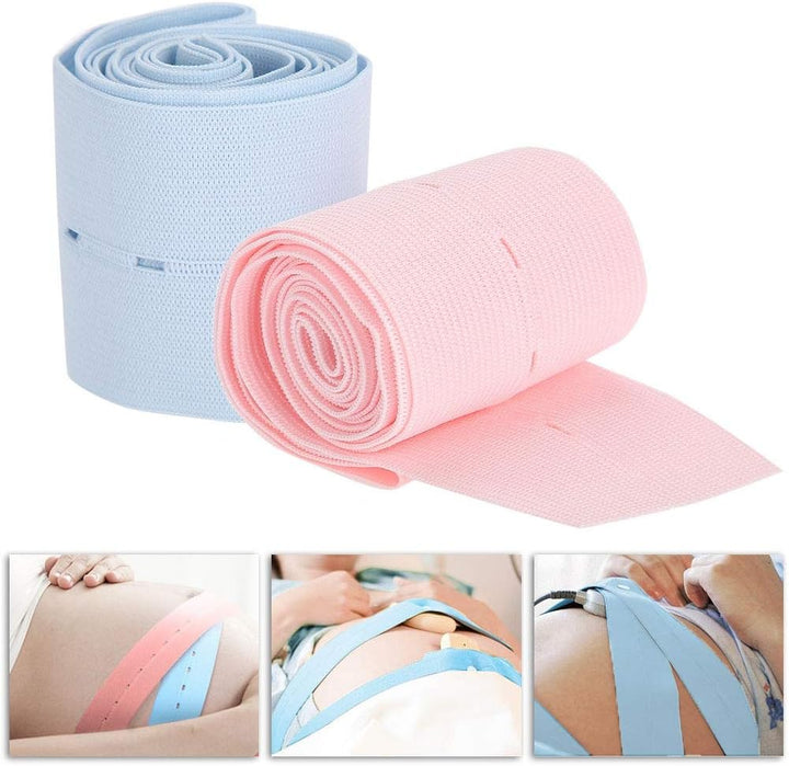 2Pcs Fetal Heartbeat Monitoring Belt, Soft Thickened Baby Heartbeat Monitoring Bandage for Pregnancy Women, 6 X 130Cm