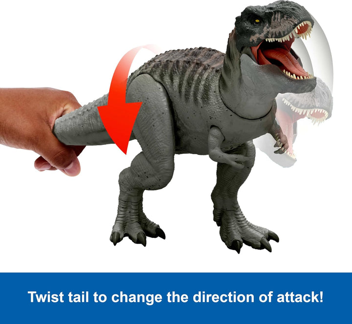 Jurassic World Rebirth Power Devour Tyrannosaurus Rex Dinosaur Figure with Tongue Activated Constant Chomp, Lights & Sounds, Digital Play