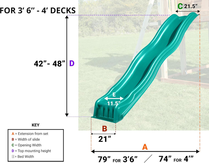 WS 8334 Cool Wave Plastic Slide for 4' Swing Set Decks with Included Safety Handles, Yellow (Amazon Exclusive)