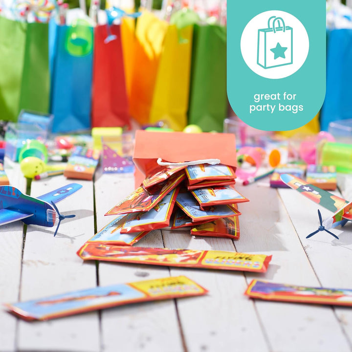 48 Flying Gliders Airplane Toys (8") for Kids, Boys & Girls - Goodie Bags Birthday Party Favors - Easy to Assemble