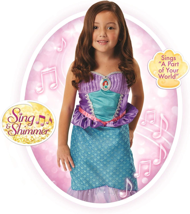 Ariel Sing & Shimmer Musical Dress – Sparkling Costume with Built-In Music, Ages 3–6, Size 4–6X – Amazon Exclusive