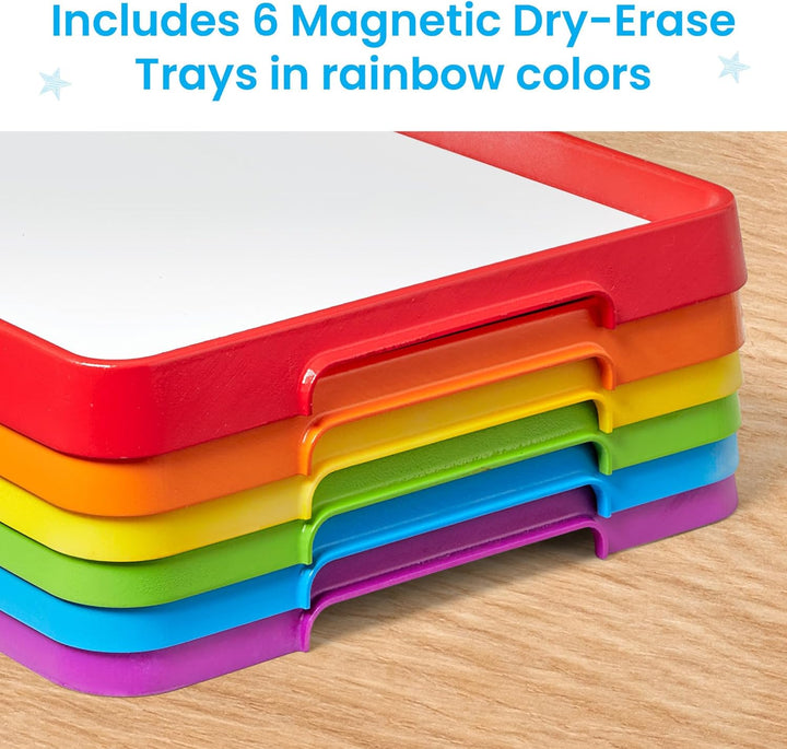Magnetic Dry Erase Activity Trays, Stackable Trays for Classroom, Magnetic Letter Trays, White Boards for Kids, Science of Reading Classroom Materials, Teacher Classroom Supplies