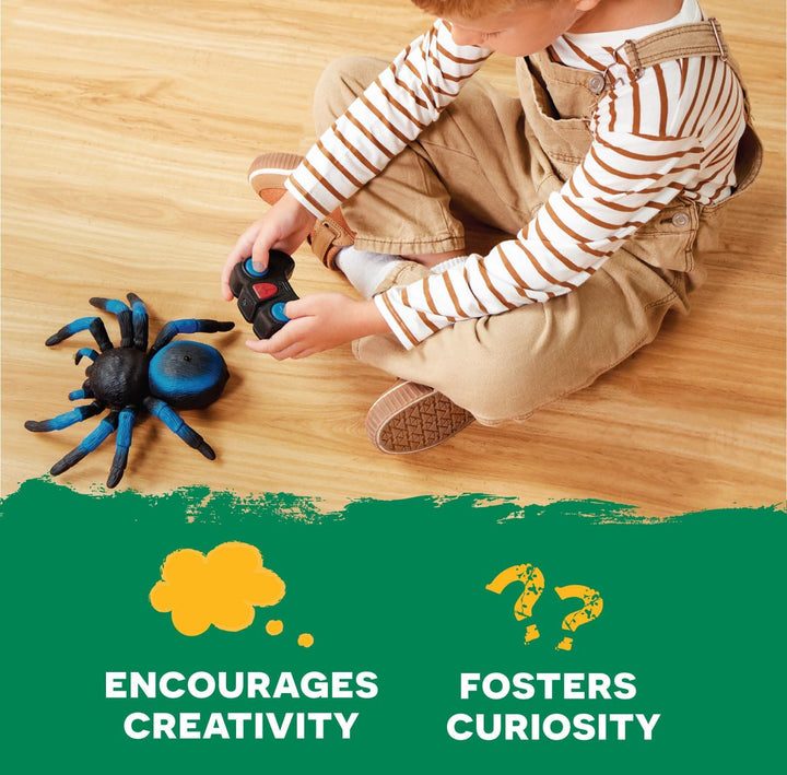 – Remote Control Tarantula for Kids with LED Eyes – Realistic Spider Toy with Moving Legs, Fast Speed & 360° Spin – Blue RC Animal for Boys & Girls 6+ Years