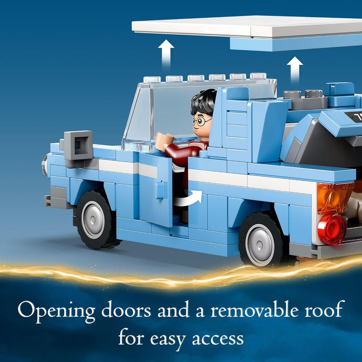 Harry Potter Flying Ford Anglia, Buildable Car Toy with 2 Minifigures for Role Play, Fantasy Playset for Kids, Harry Potter Car, Gift for Boys, Girls and Any Fan Ages 7 and Up, 76424