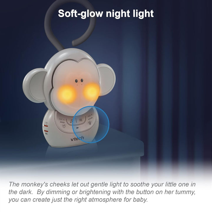 DM1411 Audio Baby Monitor & Portable Soother Dual-Unit Rechargeable Battery, Long Range, Soft-Glow Night Light, Soothing Sounds & Lullabies, Digital Wireless Transmission, Sound Indicator