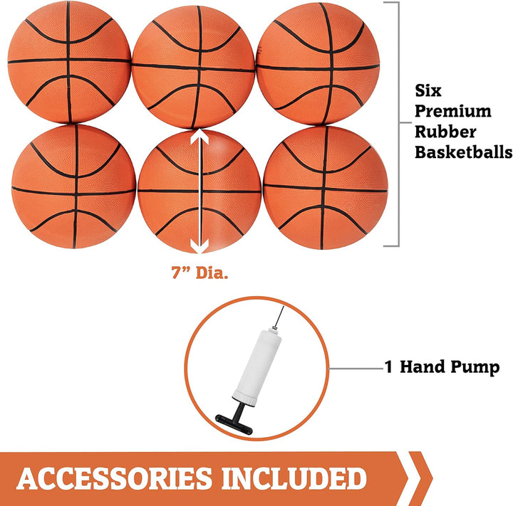 EZ Fold Premium Indoor Arcade Basketball Game with Steel Frame and Polycarbonate Backboard, Dual Shot Electronic Scoring with 6 Size 3 Balls Included, Perfect for Basement Game Rooms