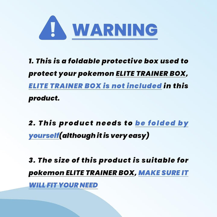 PET Elite Trainer Box Case Protectors - 10 Pack Clear PKMN Display Case - 0.5Mm Thick Crystal Clear Protection