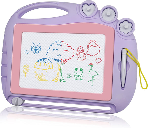 Magnetic Drawing Board Toddler Toys for Girls Gifts, Erasable Sketch Writing Doodle Pad Travel Games for Kids in Car, Early Education Learning Skill Development Toys for Kids Toddlers