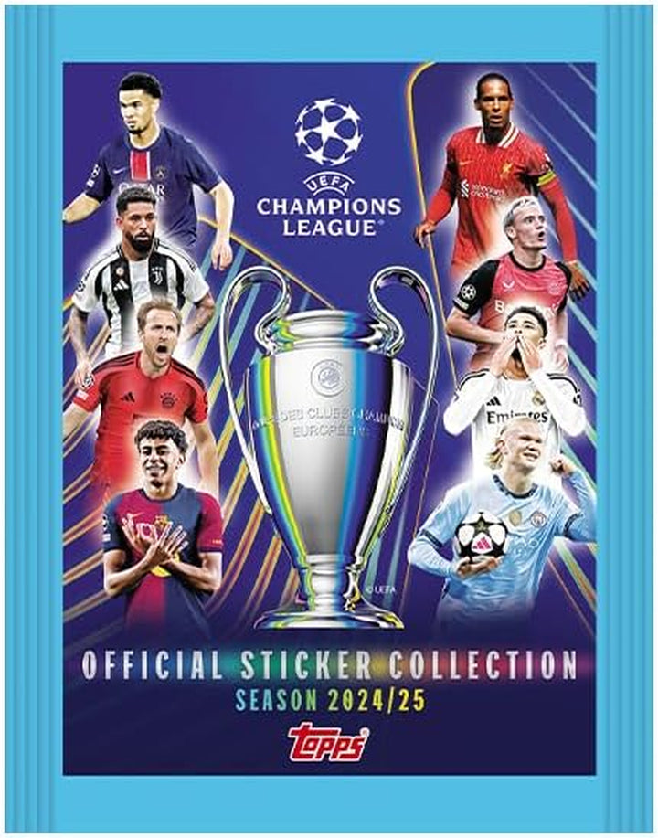 UEFA Champions League Stickers 24/25 - Starter Pack - Contains an 80 Page Sticker Album and 3 Packets (18 Stickers), One of Which Is a Lucky Packet with an Extra Special Shiny Sticker Inside!