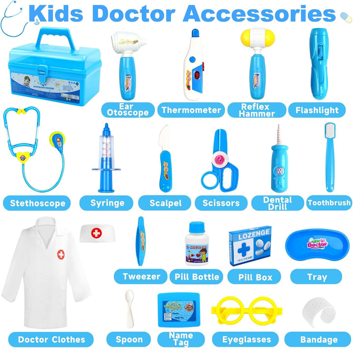 Doctor Kit for Toddlers 3-5 Dress up Toys for 2 3 4 Year Old Girls Pretend Kids Doctor Play Set with Doctor Costume Toy Stethoscope for 2 3 4 5 6 Year Old Girls Boys Birthday Gifts