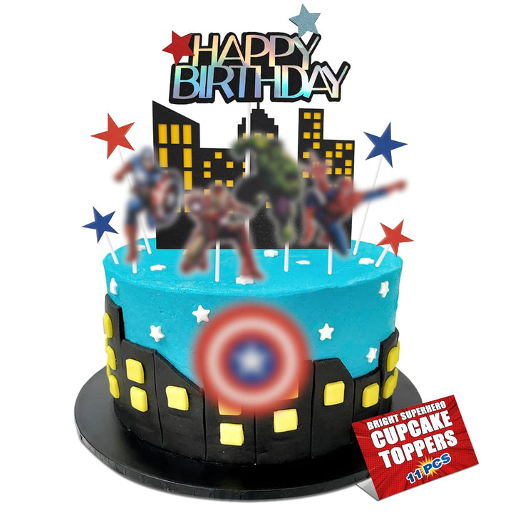 Video Game Cake Topper Decorations - Vibrant Glitter Cardboard Gamer Cake Topper, Eye-Catching Design, Firm Installation & Easy Adjusting, Sturdy Plastic Stick - Birthday Decorations for Boys & Girls