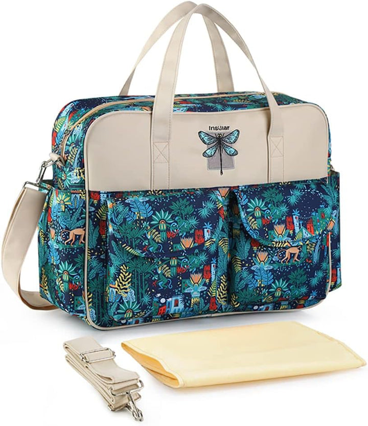 Mummy Shoulder Bag Diaper Bag Chic Nappy Changing Bag Tote/Messenger Style Large with Changing Mat, Adjustable Straps