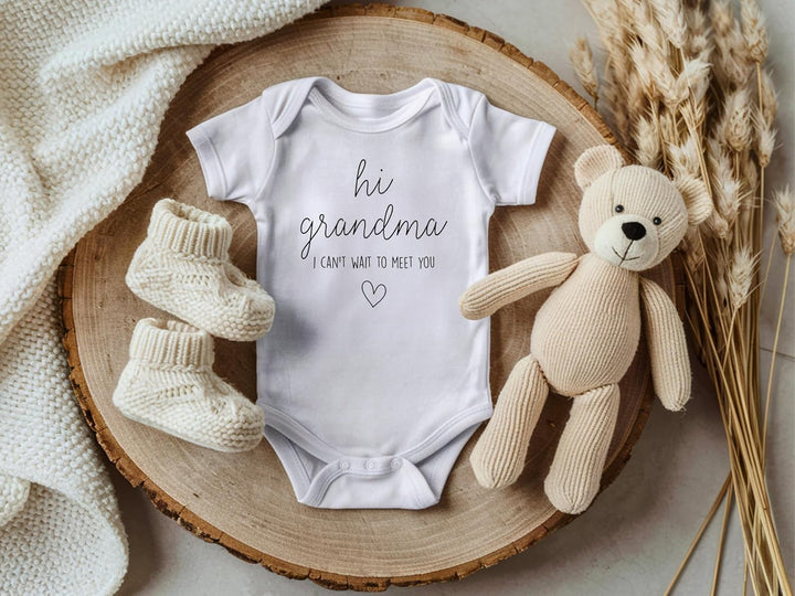 Hi Grandma I Can'T Wait to Meet You Pregnancy Announcement Infant Bodysuit - Surprise Gift for Grandma