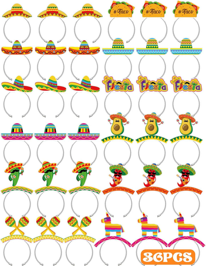 Sombrero Party Hats, Mexican Sombrero Headbands, Colorful Cardboard Cinco De Mayo Headbands, Fiesta Sombrero Headbands