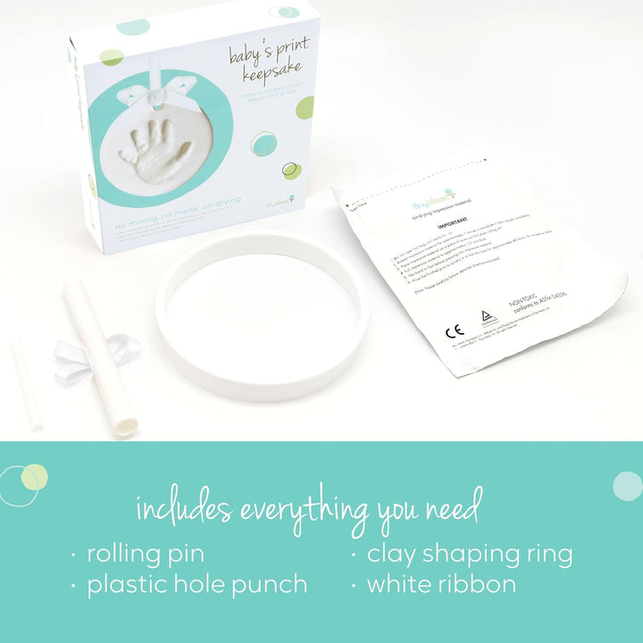 DIY No Mess Hanging Christmas Ornament Keepsake Kit, Baby Hand and Footprint Keepsake, Classic Nursery Decor, Ideal Gender Neutral Gift, Baby'S First Christmas, White
