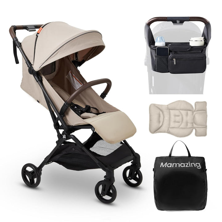 Lightweight Baby Travel Stroller with Carbon Fiber Frame, Compact & Airplane-Friendly, One-Handed Folding Design, 11.6 Lbs, Perfect for Toddlers, Jet