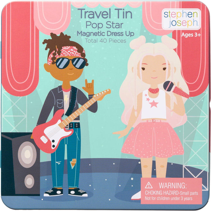 , Travel Tin Magnetic Dress Up,Bunny and Cat Small, 40 Unique Pieces