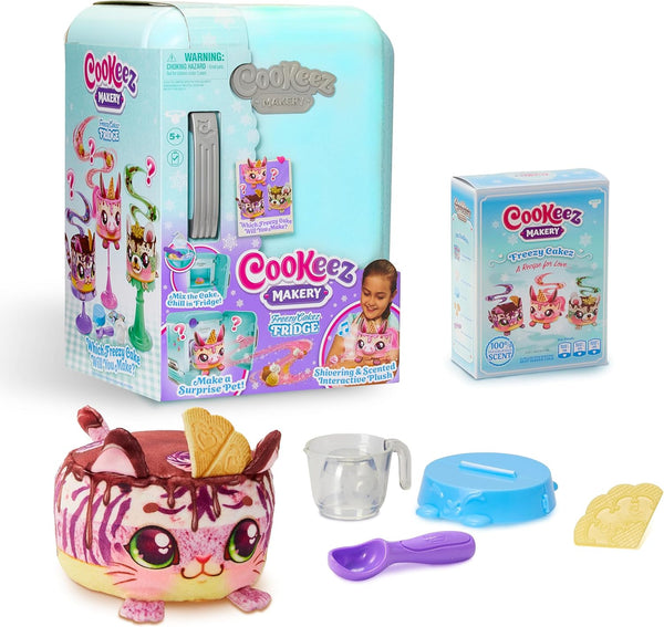 Freezy Cakez. Mix & Decorate Your Plush Best Friend! Place Your Cake Mix in the Freeze and Be Amazed When a Scented, Shivering, Interactive Plush Friend Comes Out. Styles May Vary