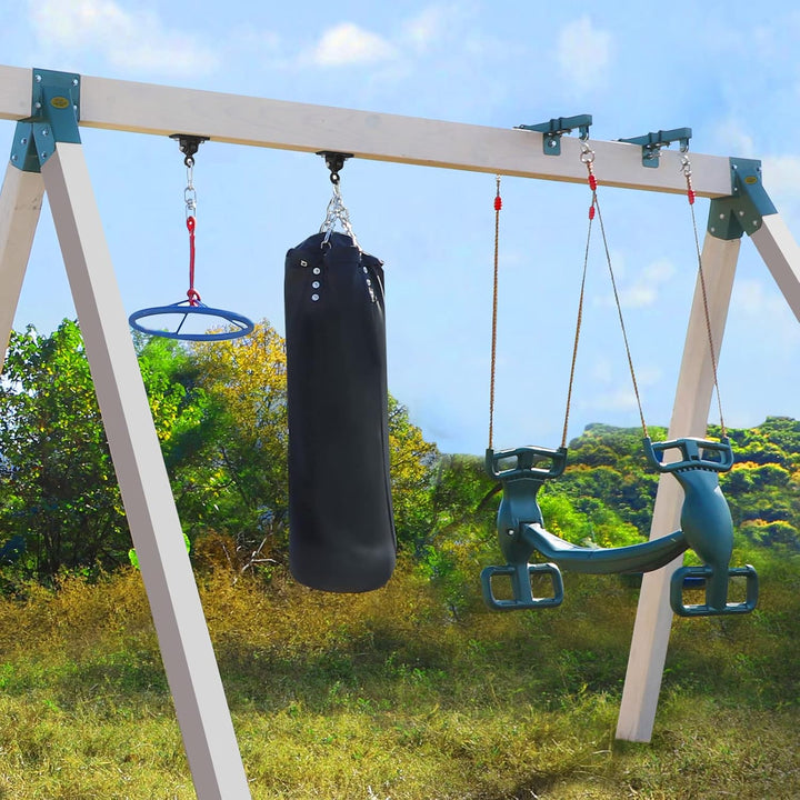2400 Lb Capacity Heavy Duty Swing Hangers for Wooden Sets Playground Porch Indoor Outdoor & Hanging Snap Hooks Black of 2