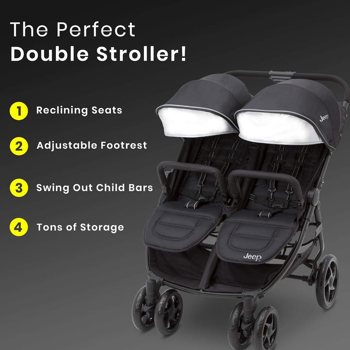 Jeep Destination Ultralight Side X Side Double Stroller, Midnight