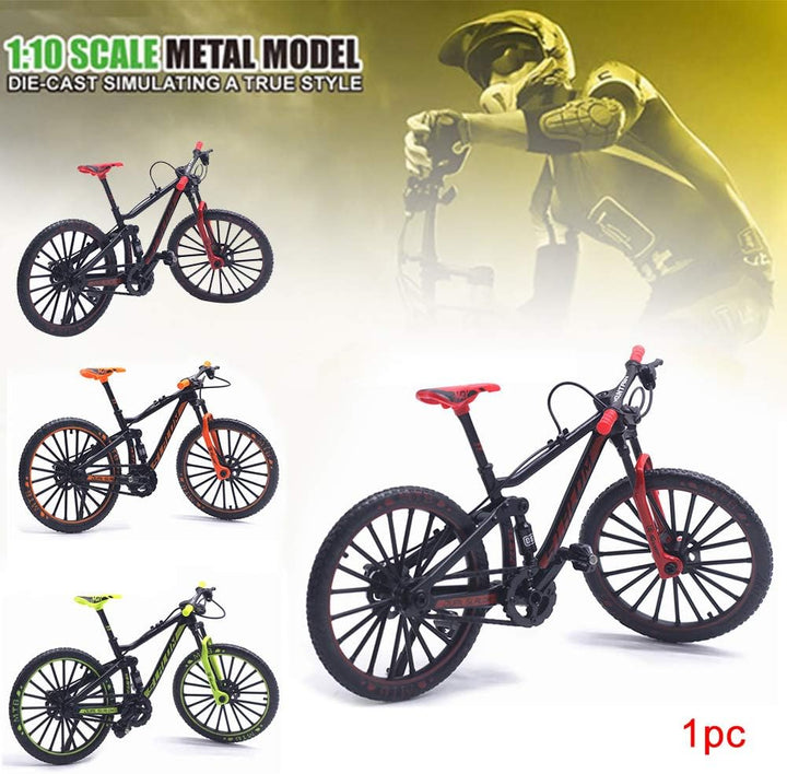 Mini Finger Bikes, 1:10 Scale Alloy Mountain Bicycle Model Desktop Decoration Crafts for Cycling Lovers Birthday Party Gifts(Red)
