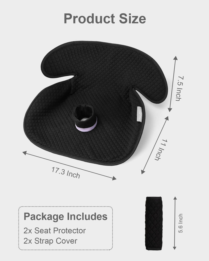 Baby Potty Training Car Seat Protector 2 Pack, Waterproof Car Seat Liner for Potty Training Toilet, Baby Infant Toddler Piddle Pad Fits for Carseat, Stroller, Highchair - 2 Pack, Black