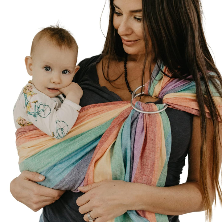 Ring Sling Baby Carrier for Infants and Toddlers - Beautiful, 100% Soft Cotton Baby Wraps Carrier for Babies 8-35 Lbs - Perfect Baby Shower Gifts Moms and Dads - Nursing Cover (Midnight)