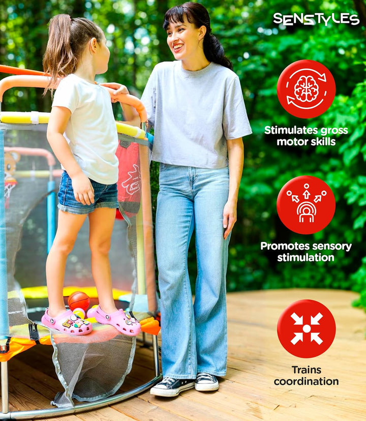 Trampoline for Kids - Anti-Rollover round Bottom - Double Safety Handles - Toddler Trampoline - Perfect for Indoor and Outdoor Play - Gifts for Boys & Girls - a Fun Way to Keep Your Kids Active!