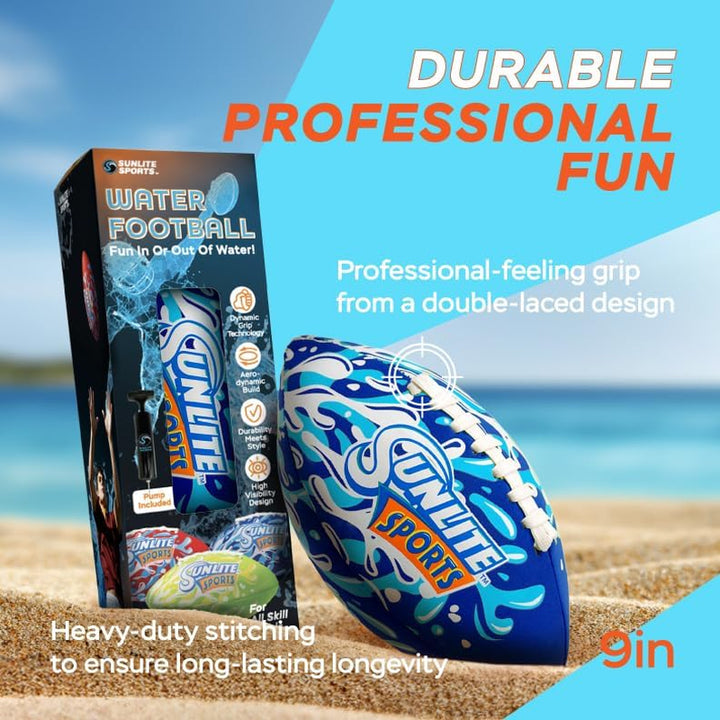 Waterproof Football for Lawn Backyard Pool Beach Lake Park Water Toy, Outdoor Play, for Kids Children Teens Adults, Family Fun