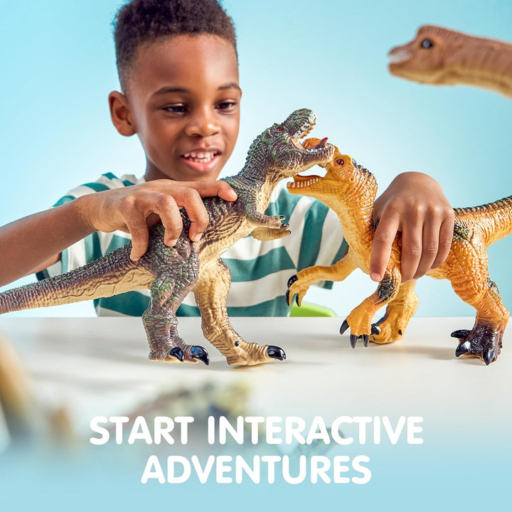 Big Dinosaur Toys for Toddlers, 6 Piece Large Soft Dinosaur Figures with an Educational Book, Jumbo Realistic Toys for Boys and Girls Gift, Kids Ages 1 2 3 4 5