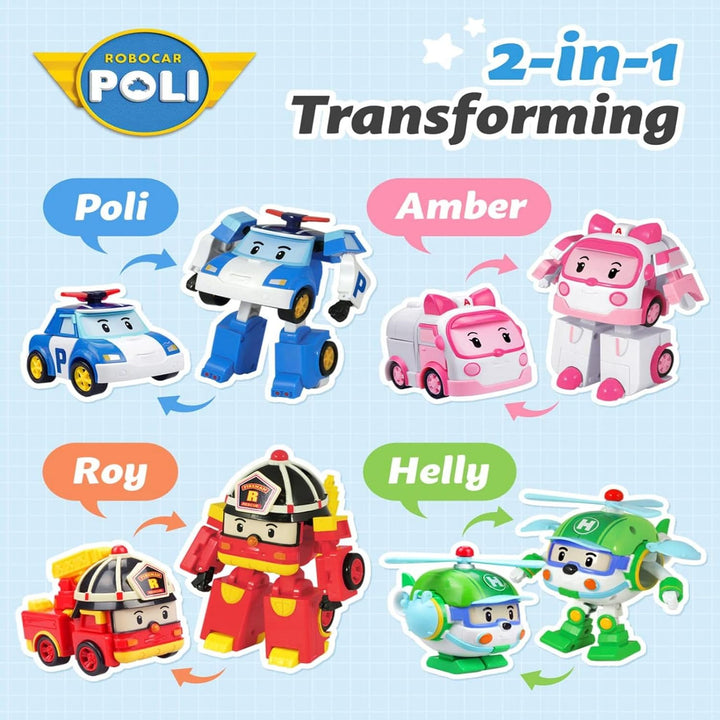 4" Transforming Robot - Fire Truck Roy, Stem-Inspired Rescue Robot Figure | Role Play Toy Gift for Toddlers & Preschool Kids Ages 1 2 3 4 5 6