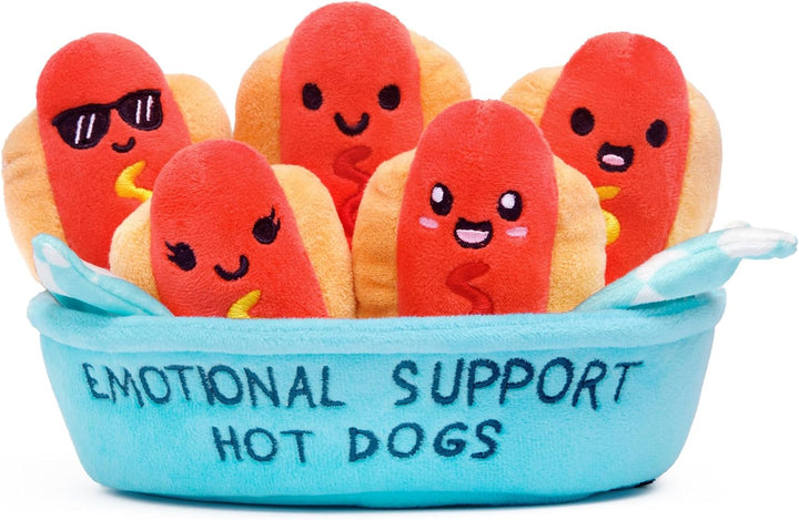 Emotional Support Chicken Nuggets by Relatable, Cuddly Stuffed Animals and Toys, Squishy Toys and Plushies, Great Gift Ideas for Loved Ones of All Ages, Includes 5 Plushies with Carrying Basket