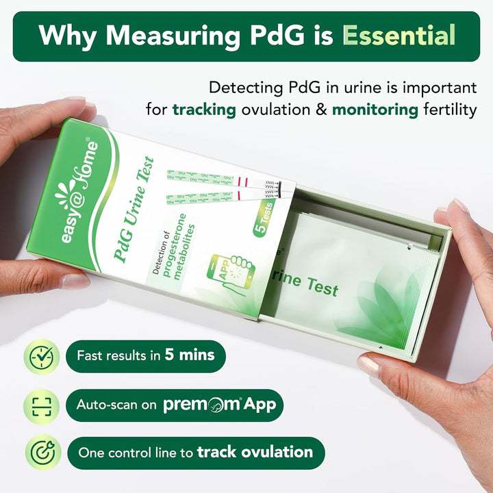 Pdg Test Strips: 5 Pack Track Ovulation Insights with Progesterone Urine Tests – at Home Fertility Test for Women with Premom Ovulation App - Pdg (Pregnanediol Glucuronide) Tests