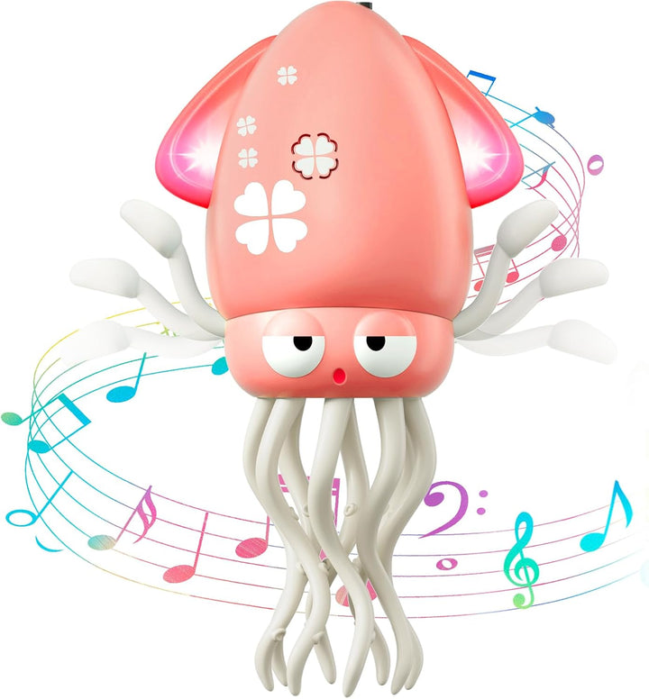Dancing Octopus Baby Toy, Electric Crawling Octopus Tummy Time Toy, Rechargeable Magic Dancing Music Squid Baby Toys for 3 4 5 Year Old Kids Boy Girl Birthday Gifts Christmas Stocking Stuffers(Green)
